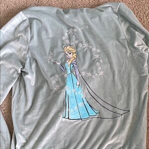 Disney Frozen Elsa Sparkling Velour Blue zip-up hoodie